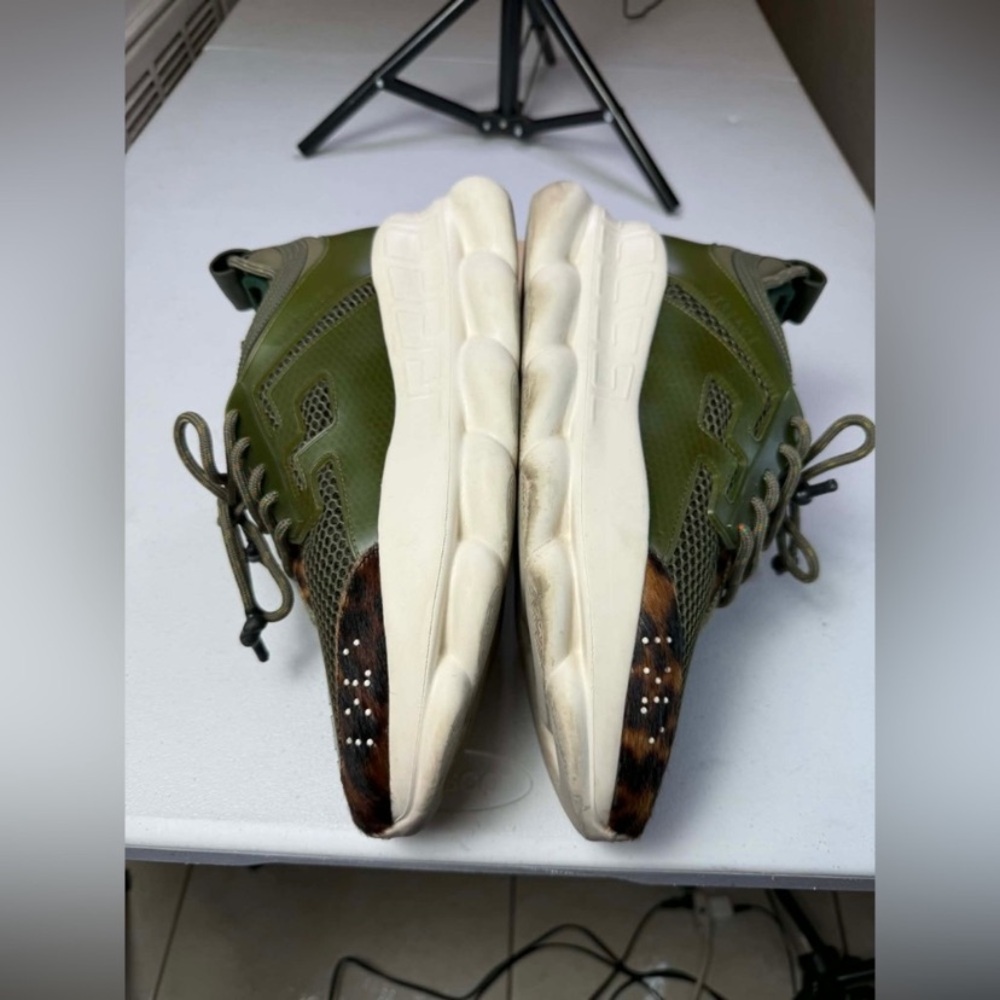 Versace Chain Reaction Animal Sneakers sz 43 Made It Italy Men's 10 - Picture 11 of 14